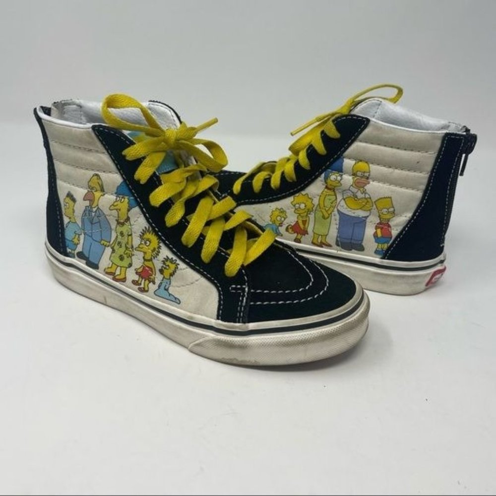 Vans Simpsons Family Portrait high Top Skate Shoes Big Kids Juniors Size 2